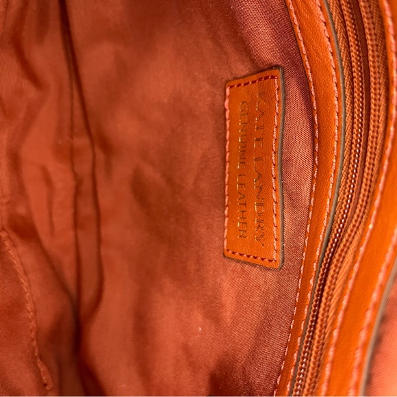 Kate Landry Leather Clutch Purse With Chain & Leather Handle Snap Closure OS - Picture 6 of 6